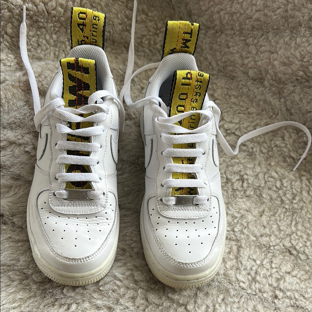 Women's or youth Off White Nike Air Force Sneakers